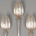 Gepointilleerde - Koffielepel (6) - .925 zilver, Antiek en Kunst
