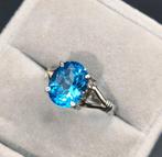 Ring - Indonesië Blauwe Topaas Zilveren Ring (Zonder
