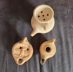Oud-Romeins 3 terracotta keramiek: olielampen, kan (Zonder, Antiek en Kunst