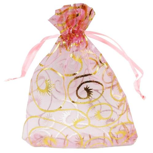 Fako Bijoux® - Organza Zakjes - 9x12cm - Krul Roze - 50, Diversen, Cadeauverpakkingen, Verzenden