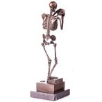 Figuur - Bronzefigur Denker Skelett - Brons, Marmer