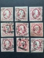 Nederland 1852 - Koning Willem III, Selectie Plaat III,, Postzegels en Munten, Postzegels | Nederland, Gestempeld