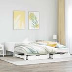 vidaXL Slaapbank met onderschuifbed/lades zonder matras, Huis en Inrichting, Eenpersoons, Verzenden, Wit, Nieuw
