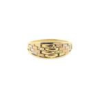 18 Krt. Tricolor gouden verwoven ring (witgoud, roségoud), Sieraden, Tassen en Uiterlijk, Ringen, 18 tot 19, Gebruikt, Overige kleuren