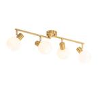 Plafondspot goud met opaal glas 4-lichts verstelbaar - Anouk, Verzenden, Nieuw, Glas, Art Deco