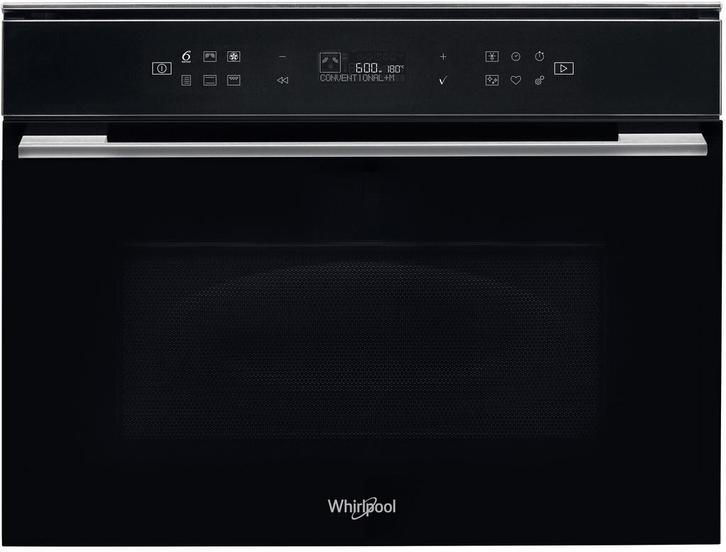 Whirlpool W7 ME450 NB inbouw combi-magnetron - zwart, Witgoed en Apparatuur, Magnetrons, Inbouw, Combimagnetron, Nieuw, Draaiplateau