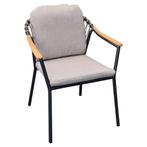 Nova dining tuinstoel met teak armleuning antraciet, Tuin en Terras, Tuinstoelen, Ophalen of Verzenden, Nieuw