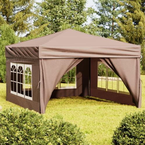 vidaXL Partytent inklapbaar met zijwanden 3x3 m taupe, Tuin en Terras, Partytenten, Nieuw, Verzenden