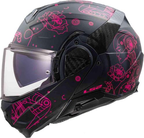 LS2 FF910 Advant II Sophia Zwart Roze Systeemhelm, Motoren, Kleding | Motorhelmen, Systeemhelm, Heren, L, Nieuw met kaartje, Overige merken