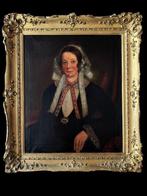 École française (XIX) - Portrait de dame à la coiffe et aux, Antiek en Kunst