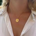 Gold plated 925 zilveren roos munt ketting, Verzenden, Nieuw, Zilver