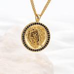 Zonder minimumprijs - Halsketting Verguld Saffier - Diamant, Nieuw