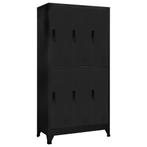 vidaXL Lockerkast 90x45x180 cm staal zwart, Verzenden, Nieuw