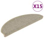 vidaXL Trapmatten zelfklevend 15 st sisal-look 65x21x4 cm, Doe-het-zelf en Verbouw, Verzenden, Nieuw