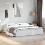 vidaXL Bedframe met lades bewerkt hout wit 180x200 cm, Eenpersoons, Verzenden, Wit, Nieuw