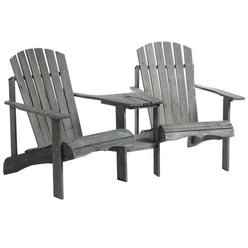 TRUUSK Adirondack Tuinstoel Met Tafel En Parasolgat 2-zits T, Tuin en Terras, Tuinstoelen, Nieuw, Verzenden