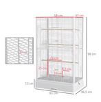 Vogelkooi 61x36,5x98 cm met Zitstokken Voerbakjes Lade, Verzenden, Nieuw