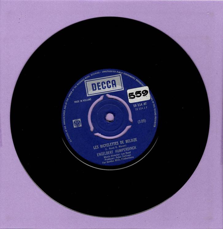 Engelbert Humperdinck – Les Bicyclettes De Belsize / Th..., Cd's en Dvd's, Vinyl Singles, Verzenden