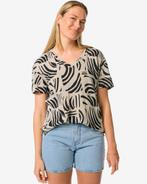 HEMA Dames t-shirt Evie met linnen zand van €17.99 voor sale, Verzenden, Nieuw