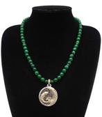 Smaragd - Boeddhistische ketting - Gouden vis - Welvaart en