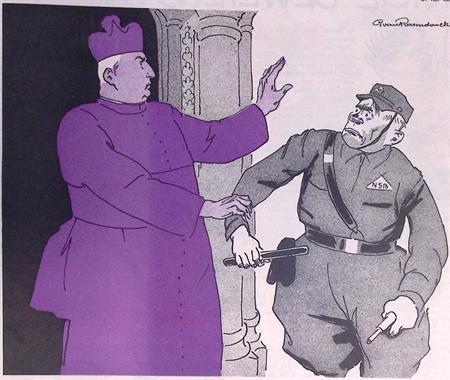 De kerk in verzet tegen de NSB op spotprent (lijst optie), Antiek en Kunst, Kunst | Litho's en Zeefdrukken, Verzenden