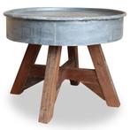 Salontafel 60x45 cm gerecycled hout zilver (Tafels), Huis en Inrichting, Tafels | Bijzettafels, Verzenden, Nieuw