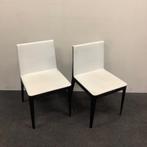 complete set 2 stuks B&B Italia EL eetkamer stoel, wit leder, Huis en Inrichting, Stoelen, Ophalen of Verzenden, Gebruikt, Zwart