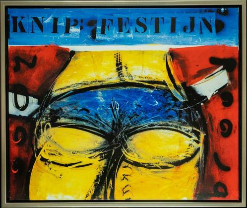 Herman Brood | Giclée: Knipfestijn | Afmeting: 100cm x 120cm, Antiek en Kunst, Kunst | Litho's en Zeefdrukken, Ophalen of Verzenden