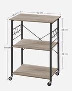 3-laags keukentrolley met haken – metalen frame op wielen, Huis en Inrichting, Kasten | Buffetkasten, Verzenden, Nieuw
