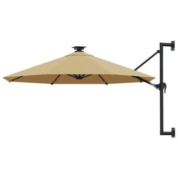 Taupe Wandparasol LED 300cm | Tweedekansje | 40% Korting beschikbaar voor biedingen