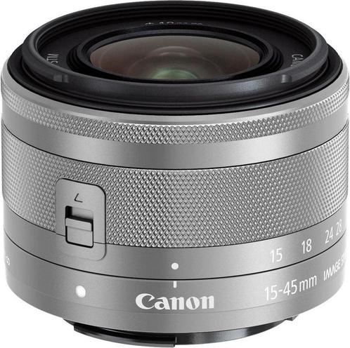 Canon EF-M 15-45mm f/3.5-6.3 IS STM - Zilver, Audio, Tv en Foto, Fotografie | Lenzen en Objectieven, Zo goed als nieuw, Verzenden