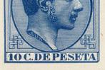 Spanje 1878 - Punzonetest 10c blauw, zeer goede staat van, Postzegels en Munten, Gestempeld