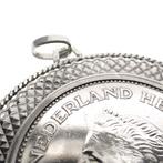 Zilveren hanger van 10 gulden munt Juliana 1970, Gebruikt, Ophalen of Verzenden, Zilver
