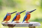 Figuur - Drie ijsvogels (3) - metal, Antiek en Kunst