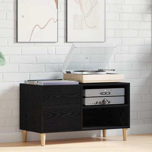 vidaXL Platenkast met plank Zwart eiken 84.5 x 38 x 48 cm, Huis en Inrichting, Kasten | Overige, Nieuw, Verzenden