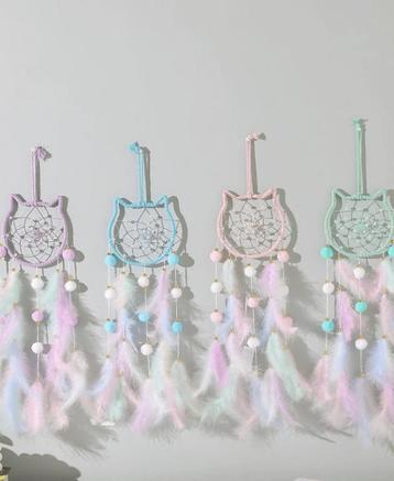 Vrolijke kinder - Kat met oortjes - dromenvanger - Kleur beschikbaar voor biedingen
