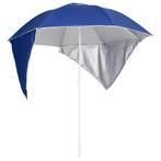 vidaXL Strandparasol met zijwanden 215 cm blauw, Tuin en Terras, Parasols, Verzenden, Nieuw