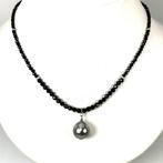 Halsketting Zilver Parel - Spinel - Tahiti DRØ13x15mm, Nieuw