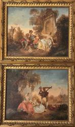 Nicolas Lancret (1690-1743), Naar - Coppia di scene galanti, Antiek en Kunst, Kunst | Schilderijen | Klassiek