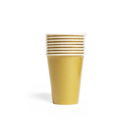 Gouden Bekertjes 8st (210ml), Hobby en Vrije tijd, Feestartikelen, Nieuw, Ophalen of Verzenden