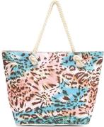 Strandtas luipaard print - Ritssluiting, Sieraden, Tassen en Uiterlijk, Tassen | Damestassen, Verzenden, Nieuw, Groen, Shopper