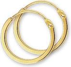 Marie Celeste oorringen vierkante buis - 12 mm - Goud, Verzenden, Zo goed als nieuw
