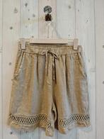 Leuek 100% linnen korte broek - bermuda - met broderie en, Nieuw