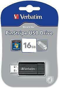 Verbatim | USB Stick | 16 GB | USB 2.0 | Pinstripe, Computers en Software, USB Sticks, Nieuw, Verzenden