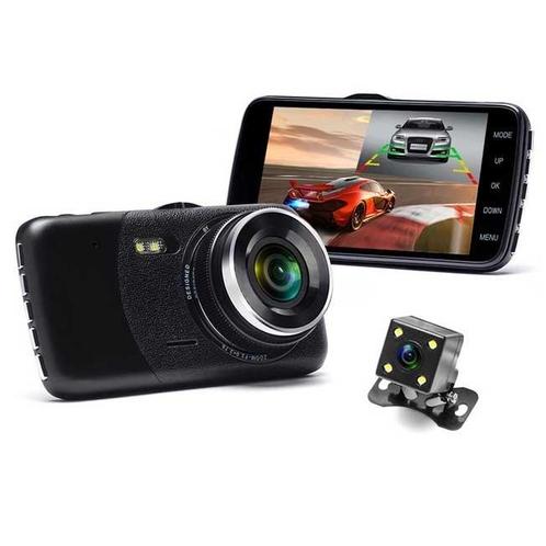 Y900 2CH Dual 4.0 inch LCD | FullHD dashcam, Auto diversen, Dashcams, Nieuw, Verzenden