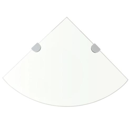 vidaXL Hoekschap met chromen dragers transparant 25x25 cm, Huis en Inrichting, Woonaccessoires | Wandplanken en Boekenplanken