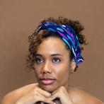 Afrikaanse Blauw / roze sunburst hoofddoek - headwrap, Kleding | Dames, Hoeden en Petten, Nieuw, Ophalen of Verzenden