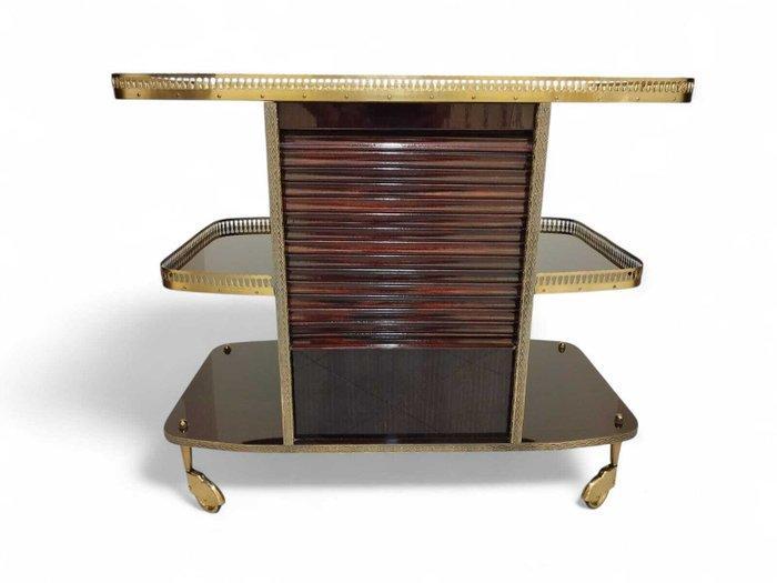 Bar - Mahonie, Messing - Carrello Bar, Antiek en Kunst, Kunst | Designobjecten