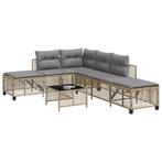 vidaXL 3-delige Loungeset met kussens poly rattan gemengd, Tuin en Terras, Tuinsets en Loungesets, Verzenden, Nieuw, Rotan, Loungeset