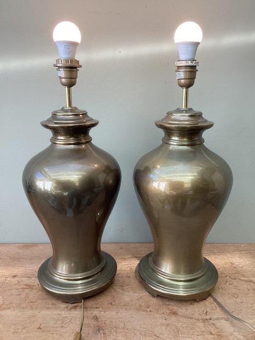 Deknudt Lighting - Tafellamp (2) - Bronskleurige, Antiek en Kunst, Curiosa en Brocante